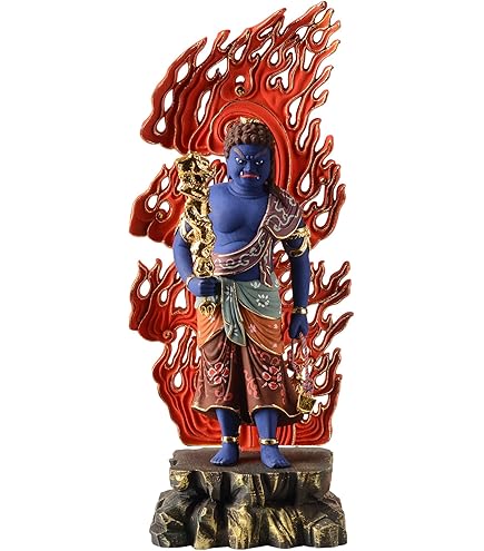 Amazon.co.jp: 古美術 仏教美術 時代木彫 玉眼 時代彩色木彫 不動明王